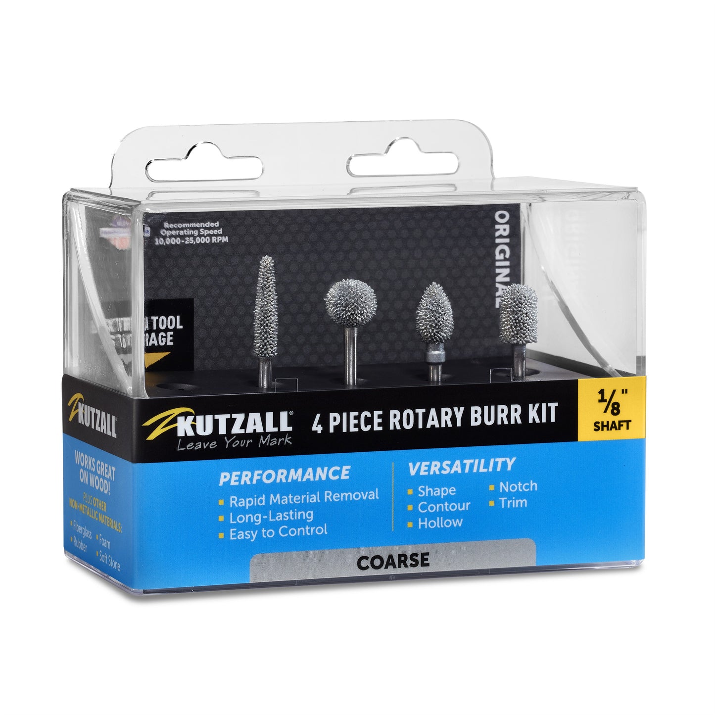 Kutzall 4 Piece Burr Kit Fine 1/8" Shaft