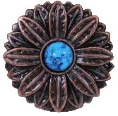 Copper Sunflower Concho w/turquoise stone