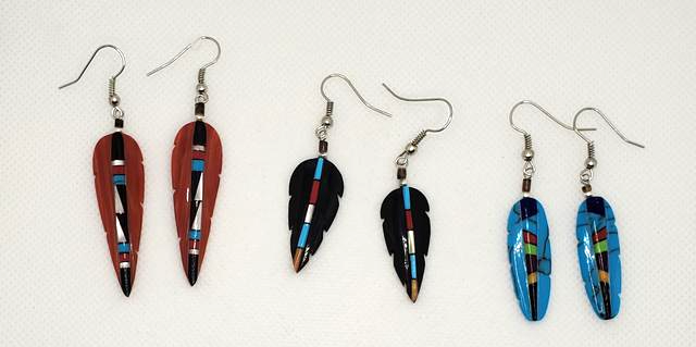 Inlaid Feather Earrings