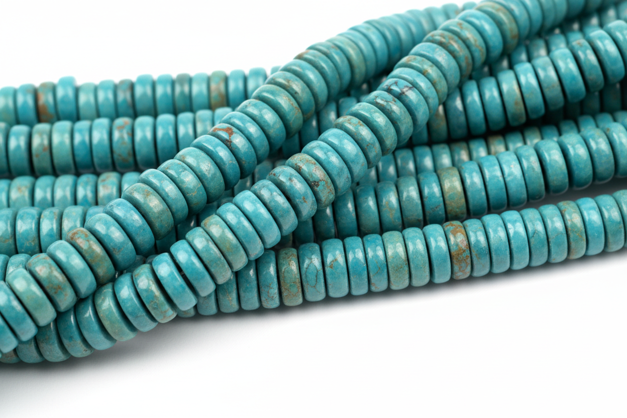 turquoise rondelle washer bead strands