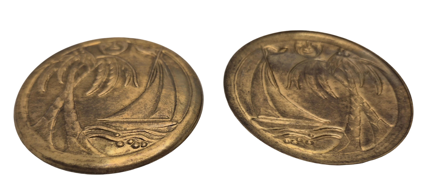 Brass Beach Scene