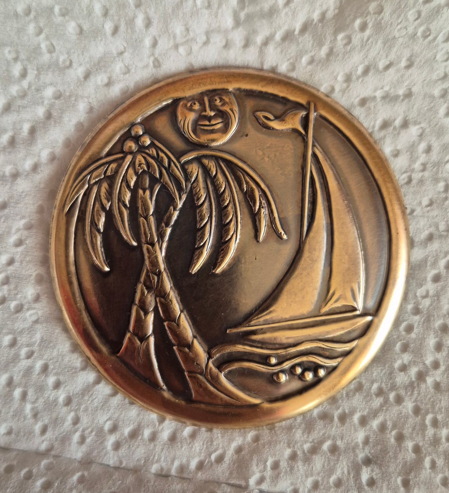 Brass Beach Scene