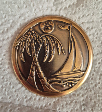 Brass Beach Scene