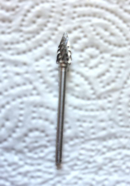 6 mm Carbide Pointed Flame Double Cut carving burr