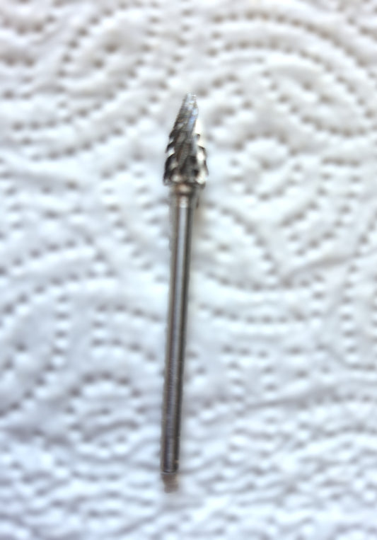 6 mm Carbide Pointed Flame Double Cut carving burr