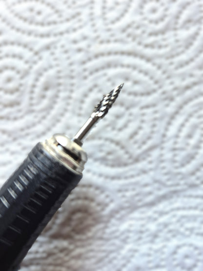 4 mm Carbide Pointed Flame Double Cut carving burr
