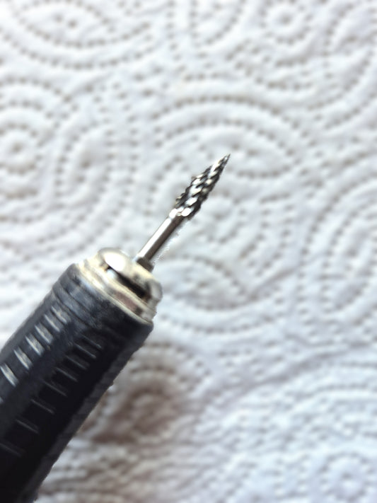 4 mm Carbide Pointed Flame Double Cut carving burr