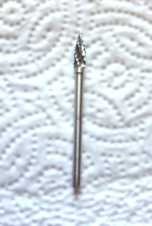4 mm Carbide Pointed Flame Double Cut carving burr