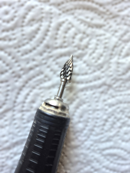 6 mm Carbide Pointed Flame Double Cut carving burr