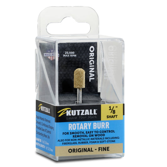 Kutzall 1/4" x 1/2" Ball Nose Burr, 1/8" Shaft