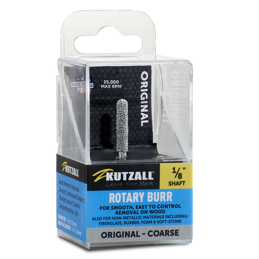 Kutzall 1/8" x 7/8" Ball Nose Burr, 1/8" Shaft