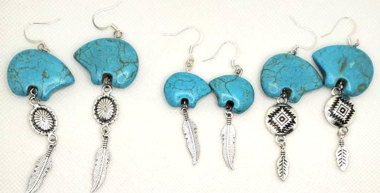 Stone fetish bear earrings