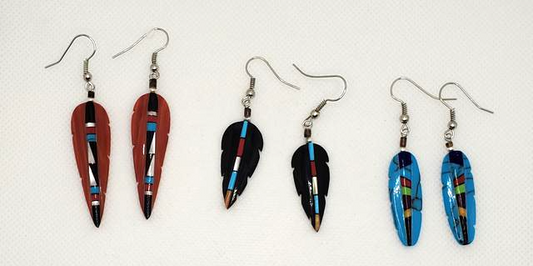 Inlaid Feather Earrings