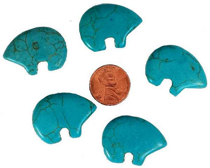 Magnesite Turquoise Fetish Bear Beads