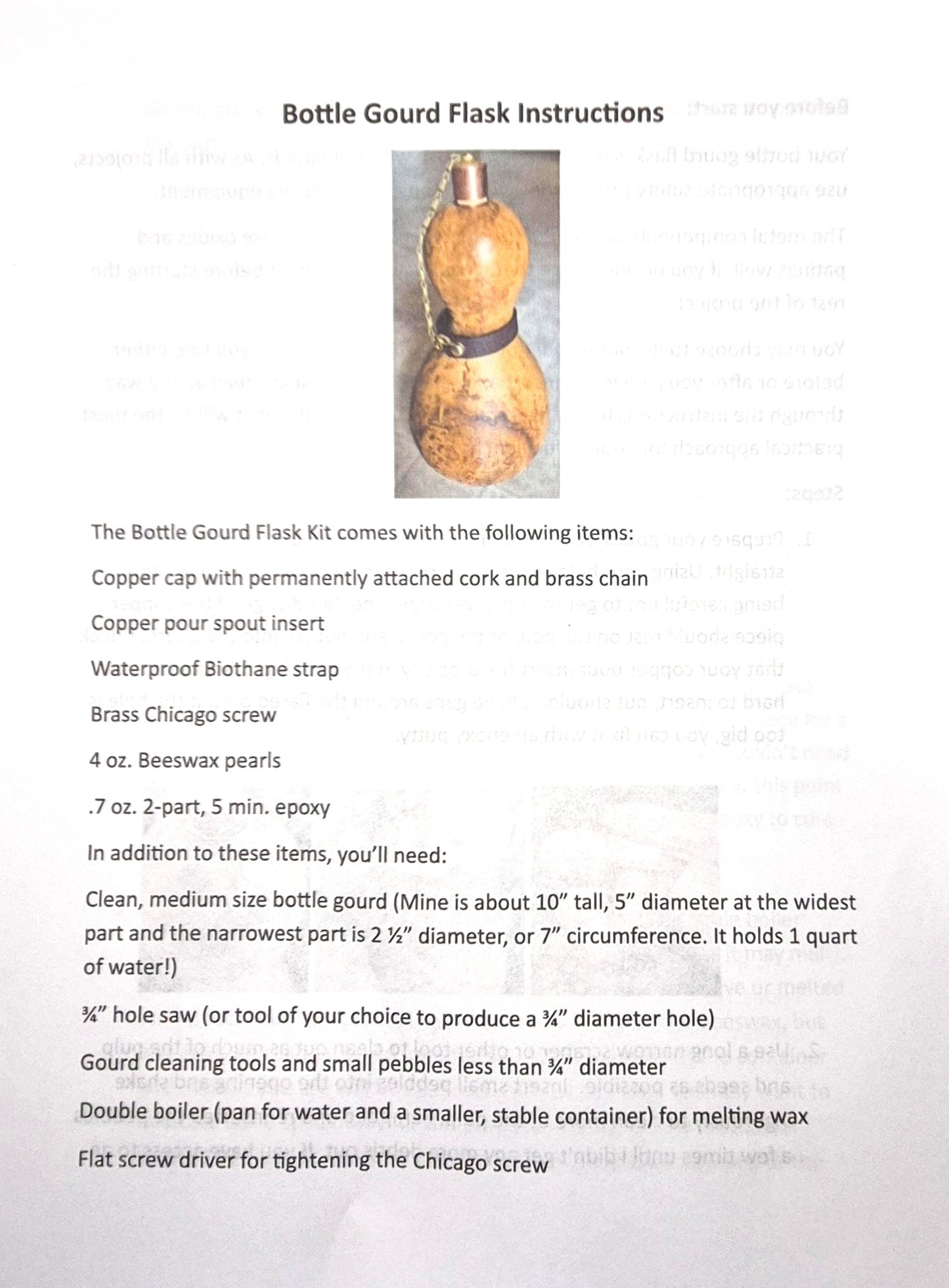 Bottle Gourd Flask Kit