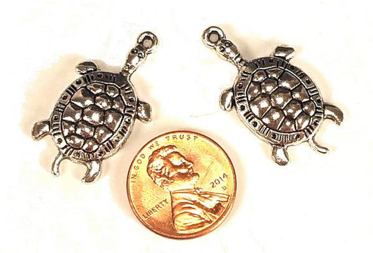 Dimensional Pewter Turtle charms