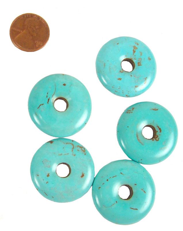Dyed Turquoise Magnesite Donut