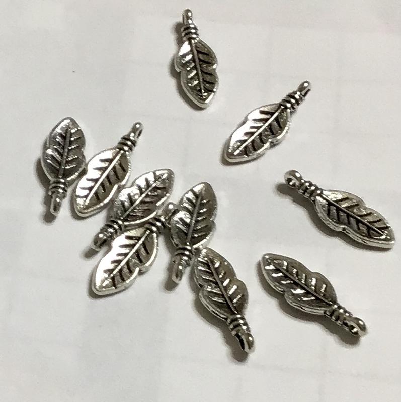 Metal Feather Charms