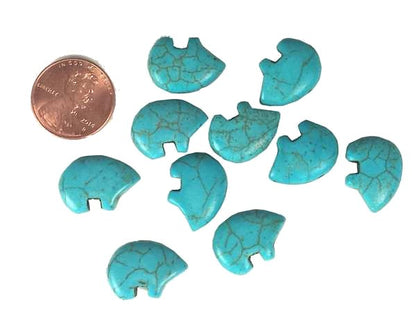 Magnesite Turquoise Fetish Bear Beads