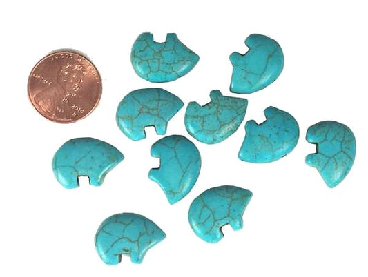 Magnesite Turquoise Fetish Bear Beads