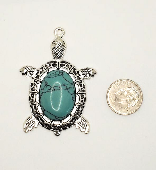 Turtle Pendant with Magnesite Stone