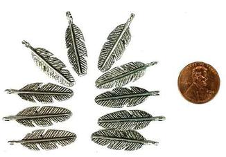 Metal Feather Charms