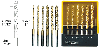 Proxxon High Speed Steel Brad Point Twist Drill Set